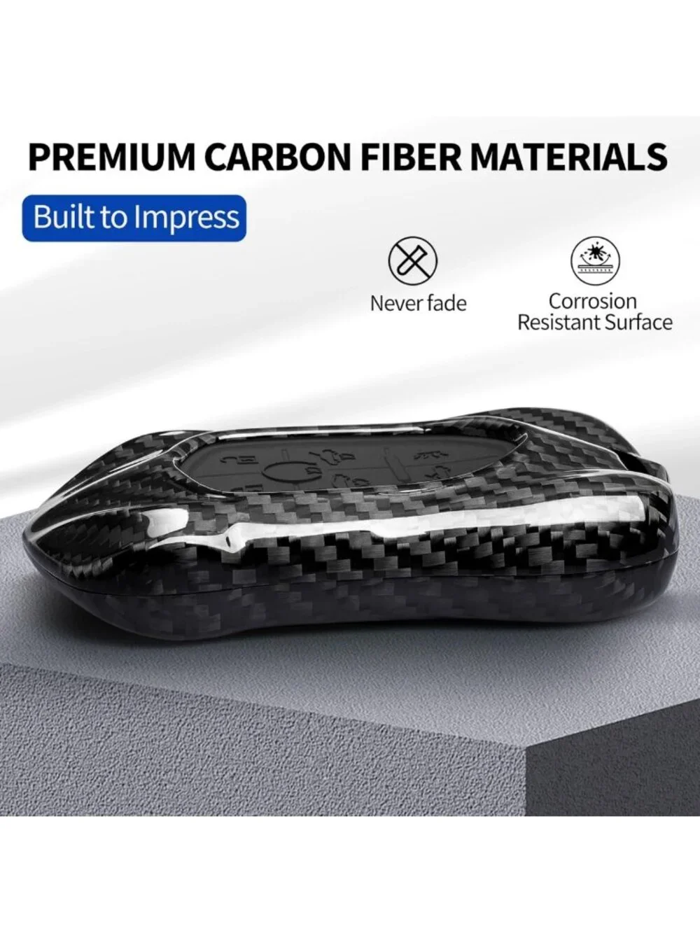 Luxury Carbon Fiber Key Fob Cover for Corvette C8 2020-2026 | Protective Case